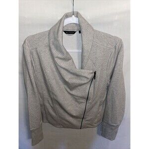 H By Halston Fashion Jacket Women’s Size 14 Gray Cotton Blend Long Sleeve Zip